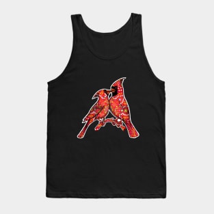 Red Cardinal birds mandala art Tank Top